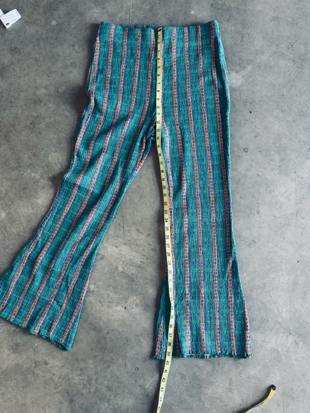 NWT Free People Fine Line High Rise Slim Flare Pants Medium Green Stretchy Med - Picture 10 of 11